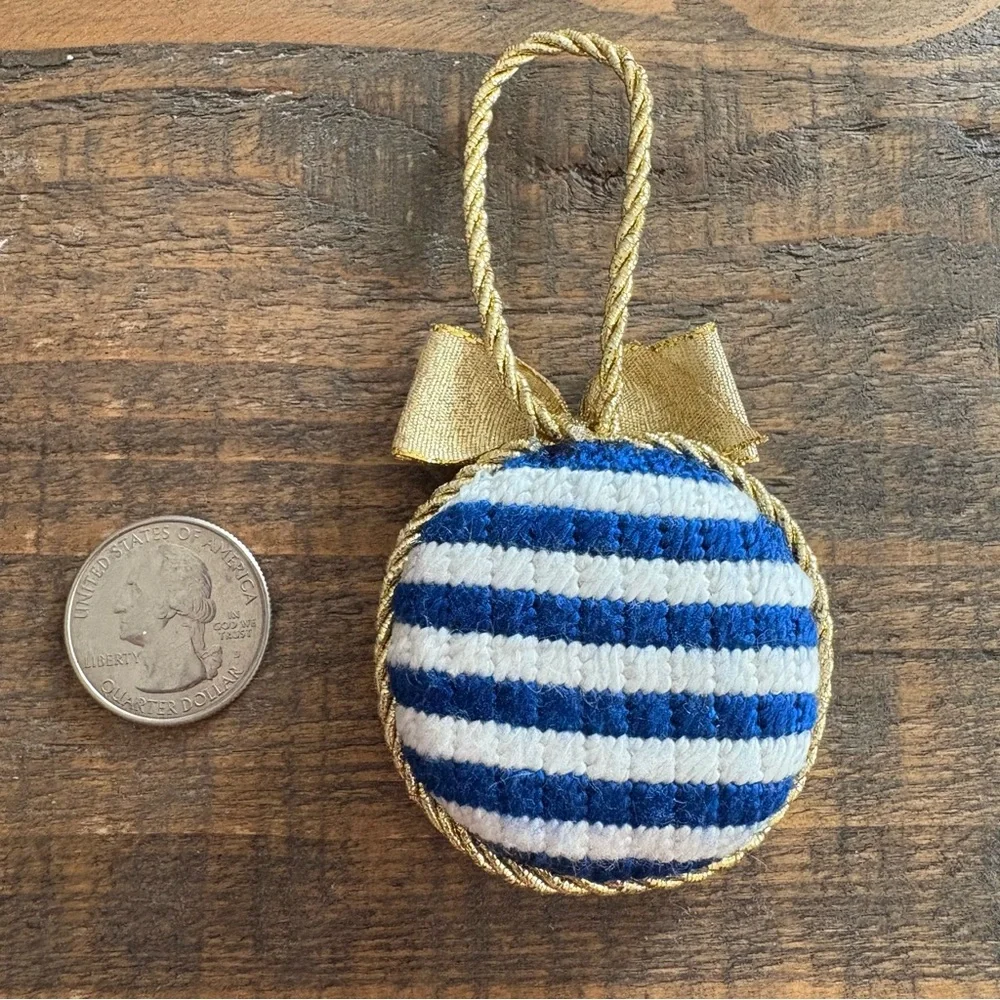 Handcrafted Needlepoint Mini Paw Print Ornament